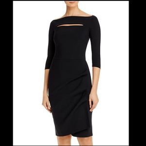 NWT Chiara Boni Kate Ruffled 3/4 sleeve bodycon Dress Size 48 (12) $695